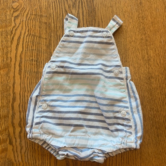Janie and Jack Other - Janie and Jack Boys Blue White Striped Bubble Romper 0-3 Months EUC